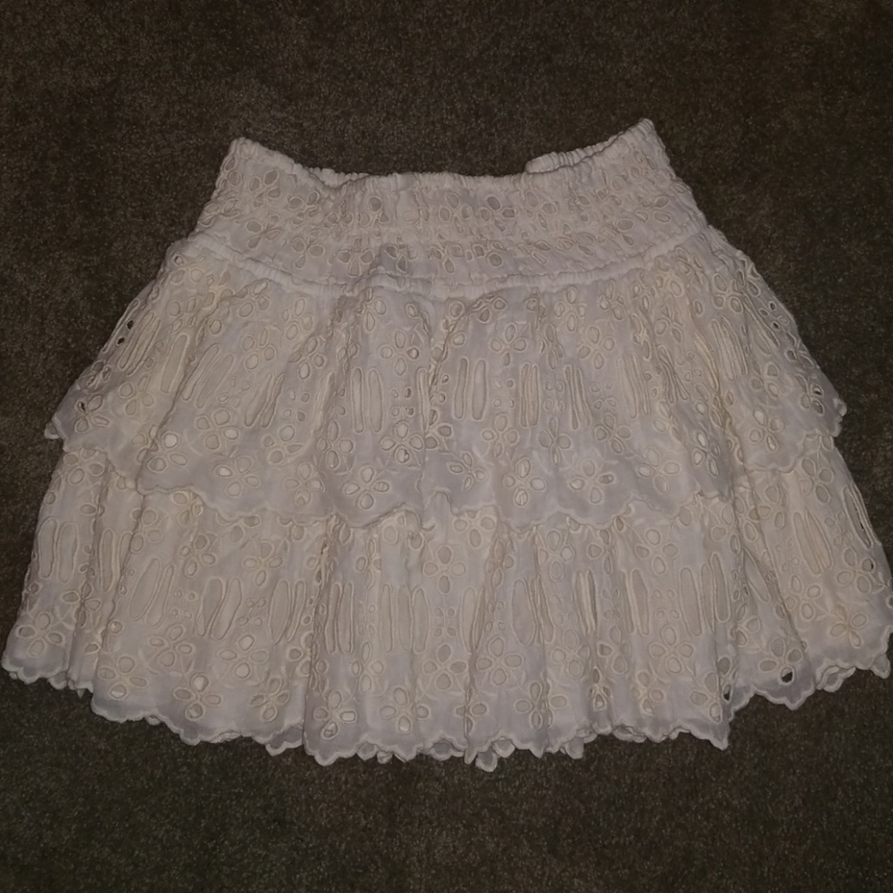 Free people eyelet ivory skirt